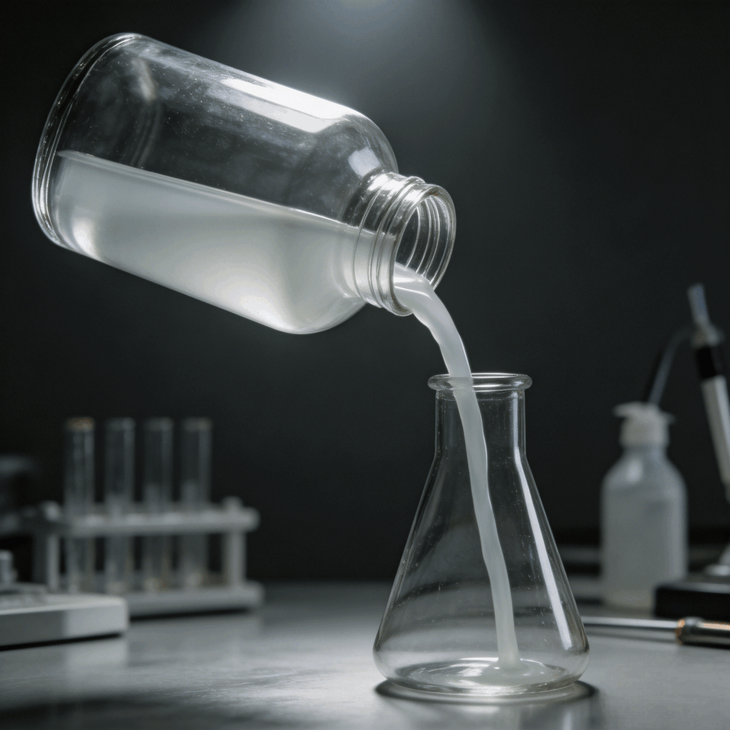 MCCP vs. LCCP: Navigating the Chlorinated Paraffin Shift in 2026 1 Current image: Pouring liquid eco-friendly plasticizer from a glass bottle into a flask in a laboratory.