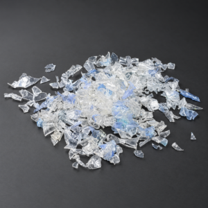 Blue and White r-PET Flakes
